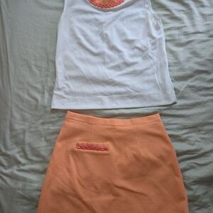 Orange Skirt with Pink Accents